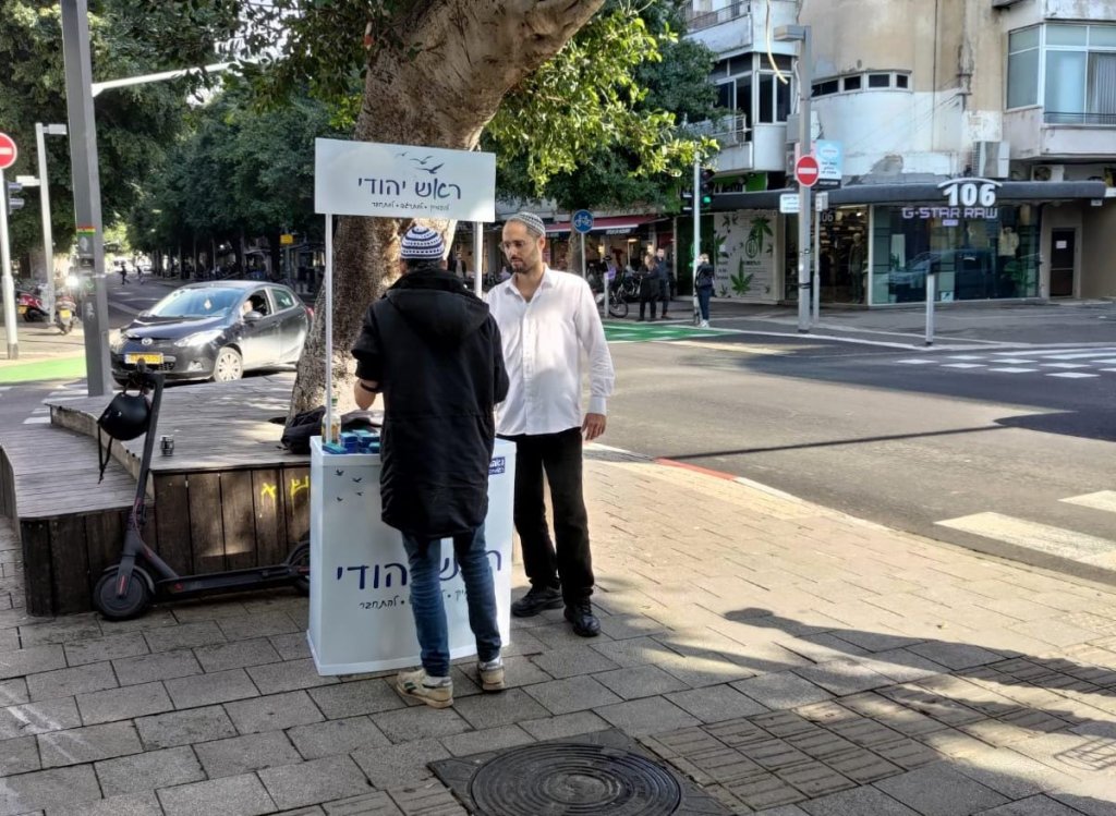 דוכן תפילין ראש יהודי